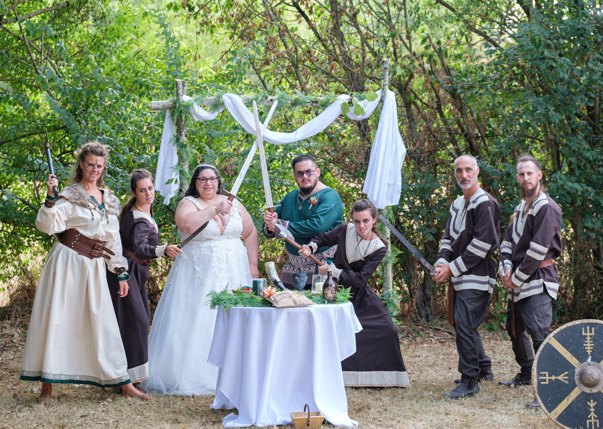 Cérémonie laïque viking de Laëtitia et Anthony le jour de leur mariage